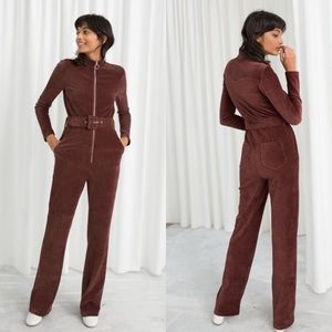 NWT & Other Stories Burgundy Corduroy Jumpsuit